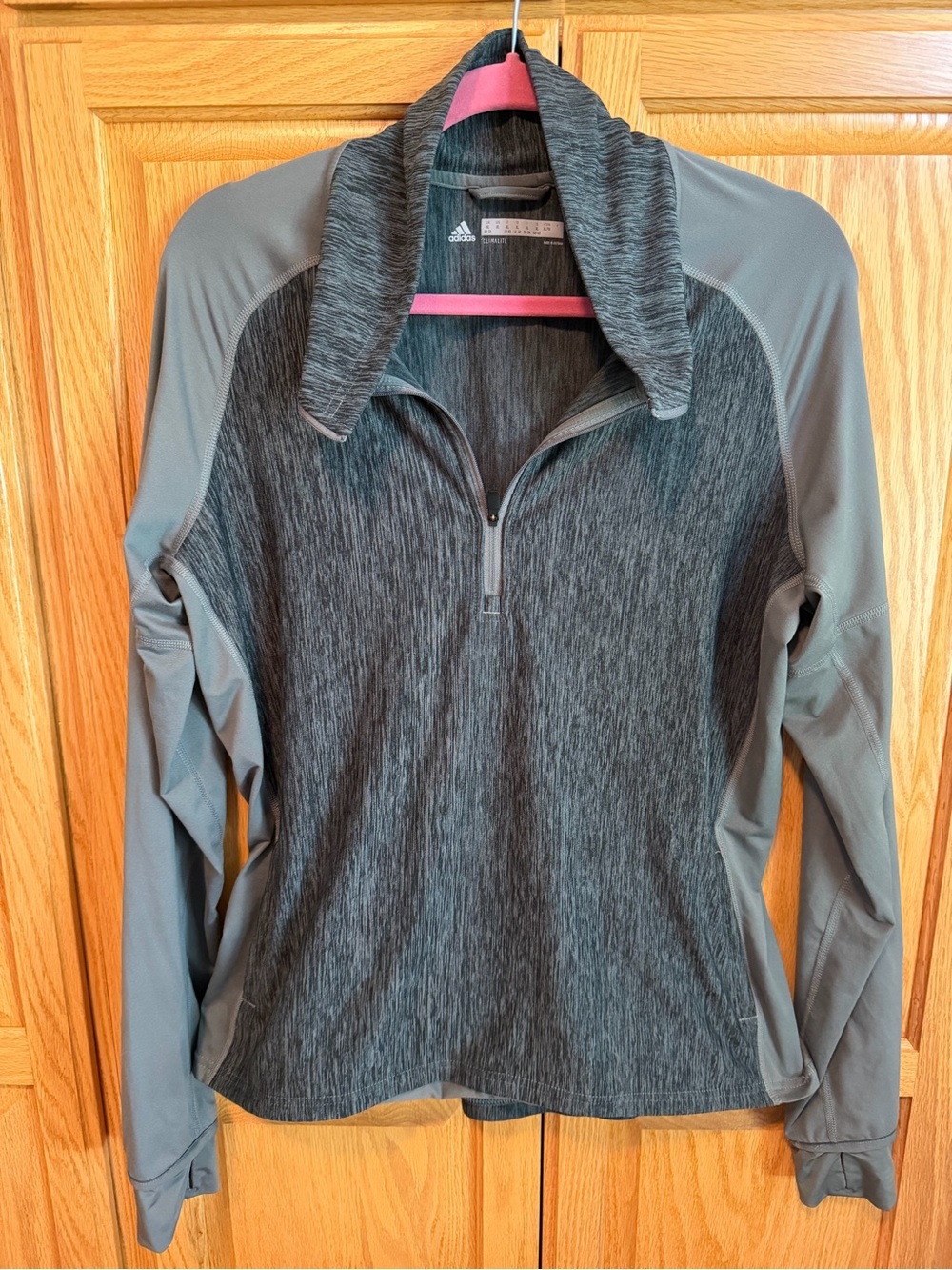 adidas Women’s Climalite Quarter Zip Two Toned Gray Jacket - XL